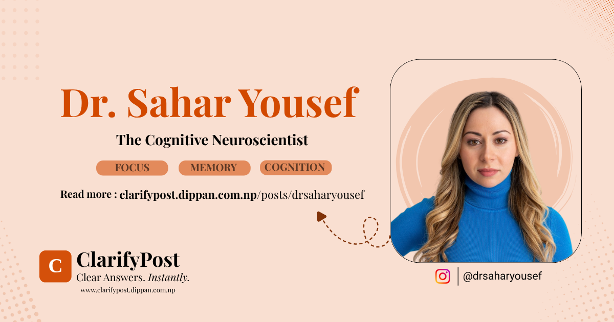Dr. Sahar Yousef, cognitive neuroscientist and UC Berkeley lecturer, in a blue turtleneck